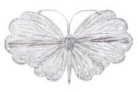 Dramatic Intricately Woven Silver Filigree Butterfly Brooch