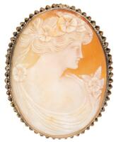 Victorian Style Cameo Exquisitely Carved Surrounded by a Premium 10K Yellow Gold Bezel