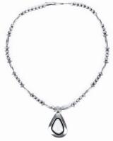 Vintage Sterling Silver Necklace with Fiery Opal Pendant