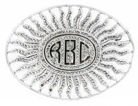 Sterling Silver Sunburst Brooch with &acirc;&euro;&oelig;RBC&acirc;&euro; Monogram