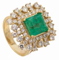 Ladies Dazzling Diamond and Emerald Evening Ring.