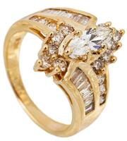 Ladies 14K Yellow Gold and Diamond Ring by RJM, Royal Jewelry, Total of 1.5 Carats of Diamonds