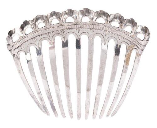 Peruvian .800 Silver Hair Comb