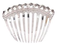 Peruvian .800 Silver Hair Comb