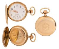 Outstanding Breguet 14K Yellow Gold Double Hunter Case Pocket Watch in Perfect Working Condition with an Exceptionally Clean Wat