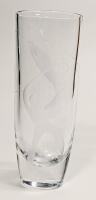 Kosta Lindstrand Fly Fisherman Landing Huge Fish, 1950s Engraved Swedish Vase, "The Miraculous Catch: Stories Told in Glass"