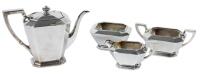 Gorham &acirc;&euro;&oelig;Fairfax&acirc;&euro; Sterling Silver Four-Piece Tea Set, Art Deco Style