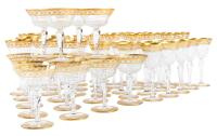 Saint Louis Crystal Stemware: "Callot" Outstanding Set of Crystal Stemware in Superior Pre-Owned Condition 47 Pieces