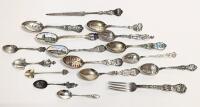 Outstanding Collection of Sterling Silver Souvenir and Commemorative Spoons, 1890-1990s. Some Real Treasures Here