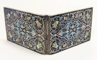 Early 20th Century Russian Cloisonn&Atilde;&copy; Note Paper Holder with Exquisite Craftsmanship and Details, Obverse and Reverse.