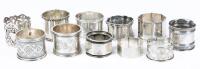 Eleven (11) Sterling Silver Napkin Rings, All Mismatched Making for a Far More Interesting Table