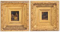 Unknown. Two 18th Century Miniature Paintings Spectacularly Framed in Baroque Carved Gilt Frames