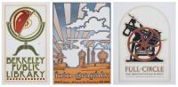 David Lance Goines. Three (3) Lithographs: Vintage Original Issue, "Berkeley Public Library" "Full Circle Graphics" and "foto-gr