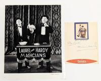 Laurel & Hardy Autographed Note on Hotel Sahara Letterhead including Caricature Stamp Often Affixed to their Signed Pieces. JSA