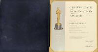 Piper Laurie's Original Notification Certificate from The Academy of Motion Pictures Acknowledging her Best Supporting Actress N