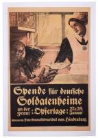 Very Rare German WWI Propaganda Poster. Donations for Soldier's Homes for Displaced Soldiers and Veterans