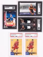 Stephen Curry: Five Basketball Cards Including Two (2 ) Rookie Cards Upper Deck #232 PSA Grade 8.5 Nmint-Mint the other Grade 6
