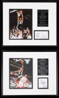 Two Legendary San Antonio Spurs Autographs In Superb Presentations Framed: David Robinson and Tim Duncan