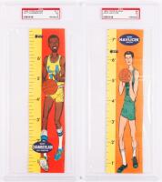 Wilt Chamberlain and John Havlicek. Two 1969 Topps Rulers each PSA Graded 5 Excellent. An Excellent Paring