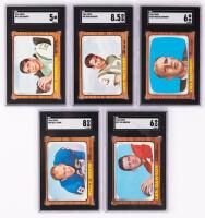 1966 Topps Football Card Set, 129 Cards Out of 132 with 5 Graded by SGC Including Joe Namath, Len Dawson, Billy Shaw, Don Maynar