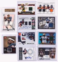 P. Manning, W. Payton, J. Elway, V. Miller, B Favre and J. Peppers. J. Unitas. 10 Cards Each with a Piece of Their Game Worn Jer