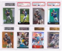 Peyton Manning: Eight Different Football Cards, 4 Rookie Cards from 1998, Combination Player Cards and One SPX Masters Card 1999