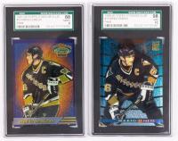 Mario Lemieux, 1993-94 Topps Stadium Club #16 SGC Grade 8 PLUS 1994-95 Topps Stadium Club #1 SGC Graded 10 GEM