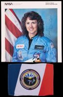 Christa McAuliffe Signed NASA Photo and Shuttle-Mir Program Patch