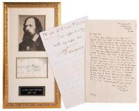 Alfred Tennyson &acirc;&euro;&ldquo; Two Autograph Letters Signed and Framed Notation