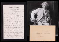 Autographed Letter Signed by Samuel Clemens ("Mark Twain"), with Unsigned Photograph and Signed Card