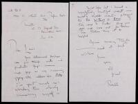 Thornton Wilder Two-Page Autograph Letter Signed &acirc;&euro;&ldquo; On Art, Color, and Creative Resolve