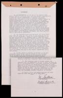 Typed Document Signed, Agreement with Ed Sullivan and Walter Samuels