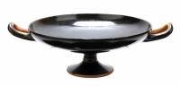 Quite Fine Stemmed Attic Kylix ca. 480 B.C. in Lustrous Black Glaze