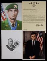 17 Large Signed Items from Vietnam War Medal of Honor Recipients Including Bacon, Donlon, and Kerrey