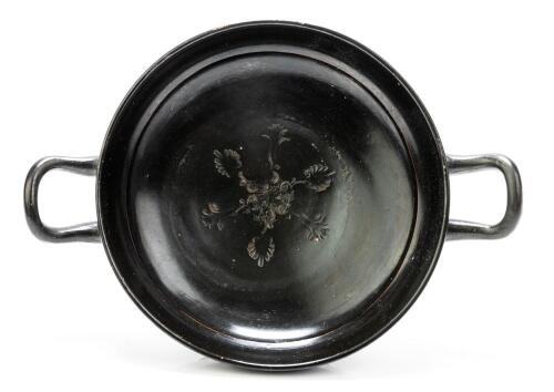 Campanian Pottery; Choice Large Stemmed Black Ware Kylix, 3rd Century B.C.