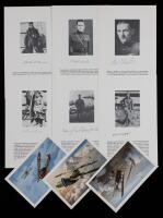 6 Signed Biographical Cards of Early American Aviators and WWI Aces Including Campbell, Wade, and Harris