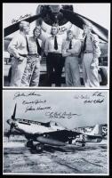 2 World War II Multi-Signed Ace Photos - 357th Fighter Group &acirc;&euro;&oelig;Old Crow&acirc;&euro; and VF-18 Navy Pilots