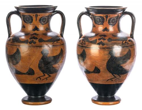 Magnificent Twin-Handled Etruscan Amphora Attributed to Micali Painter ca. 525-500 B.C.