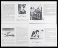 19 Signed Biographies of U.S. Navy WWII Aces and Officers Including Alexander Vraciu