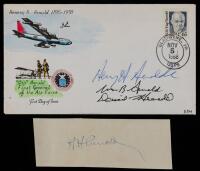 Signed Paper by Gen. Henry &acirc;&euro;&oelig;Hap&acirc;&euro; Arnold, WWII Air Forces Chief and Aviation Pioneer, with Family-Signed Envelope