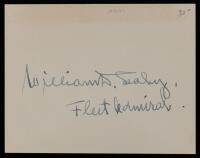Signed Card by Fleet Admiral William D. Leahy, FDR&acirc;&euro;&trade;s Chief of Staff and First Five-Star U.S. Admiral