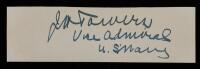 Signed Paper by Adm. John H. Towers, WWII Carrier Commander and Pioneer of U.S. Naval Aviation