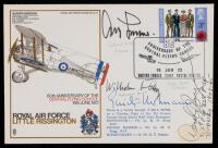 Historic Signed Cover Featuring Erich Hartmann, Wilhelm Batz, Adolf Galland, and Donald Bryan&acirc;&euro;&rdquo;Legendary WWII Aces