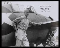 Signed 8x10 B&W Photo of Col. Marion Carl, USMC Ace and WWII Pacific Theater Veteran