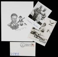 Set of Four Signed Items by German WWII Test Pilots Including Opitz, Achgelis, and Trenkle
