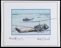 Signed Aviation Art Print &acirc;&euro;&oelig;Hang on Dad!&acirc;&euro; by Vietnam MOH Recipient Michael Novosel and Son