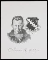 Signed 8x10 Print of Chuck Yeager, First to Break the Sound Barrier in 1947
