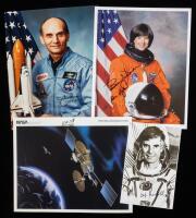 16 Signed Photos from U.S. Mission Specialists, Canadian Astronauts, and International Space Pioneers Including Garneau, Merbold