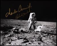 Apollo 12: Crew Signed Photo of Astronaut on the Moon