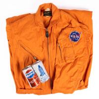 Space Shuttle-Era Orange Flight Suit with &acirc;&euro;&oelig;Pepsi Salutes the First Shuttle Landing&acirc;&euro; Cans